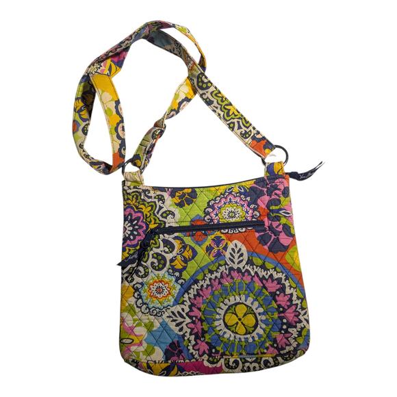Vtg Y2K Vera Bradley Rio Colorful Floral Quilted Hipster Swing Crossbody Bag - Picture 2 of 7